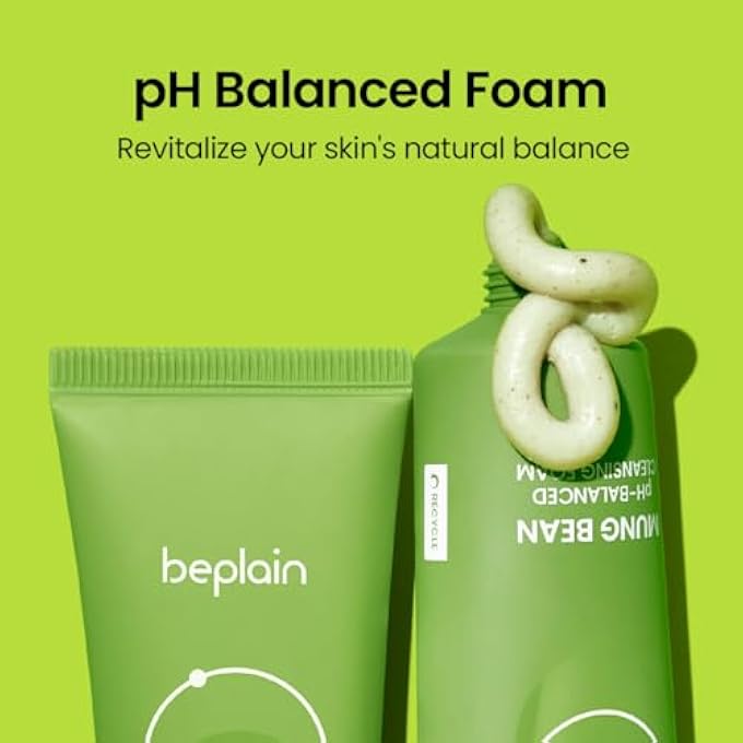 beplain رغوة تنظيف متوازنة الحموضة BE PLAIN GREENFUL 80 مل 2.7 أونصة سائلة (عبوتان) - مستخلص فول مونغ الأخضر حموضة ضعيفة منظف لطيف للمسام للبشرة المرطبة يوميًا مكافحة حب الشباب التحكم في الزيت غسول وجه كوري - Image 3